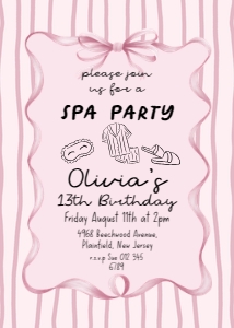 pink bow frame birthday spa evening: 4487052290