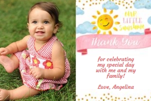 Our Little Sunshine Photo Thank You: Little Sunshine Thank You Photo Card