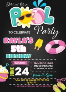 Girl Pool Party design preview
