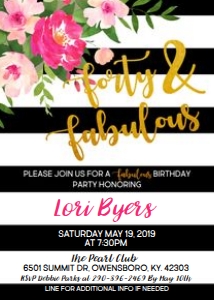 Fabulous 40 & Fabulous Invitation: Forty & Fabulous Birthday Invitation