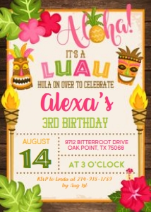 Luau Birthday Party: Luau Birthday Invitation Girl