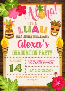 Luau Graduation Invitation design preview