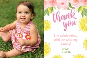 Sunshine & Lemonade Photo Thank You Card design preview