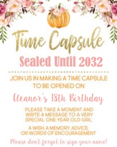 Floral Pumpkin Time Capsule Sign design preview