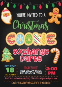 Christmas Cookie Exchange - Blk design preview