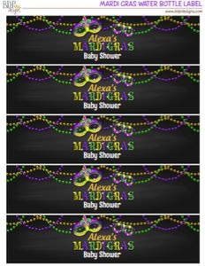 Mardi Gras WB Label_Baby Shower: Mardi Gras WB Label_Baby Shower
