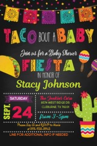 Taco Bout a Baby_4x6: Taco Bout a Baby Shower - Blk Bkgnd