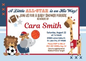 Future All Star Baby Shower Parade design preview