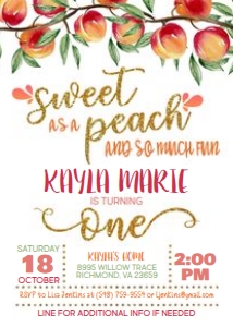 Sweet as a Peach_Birthday_Gingham_White: Sweet as a Peach Birthday_Gingham_White