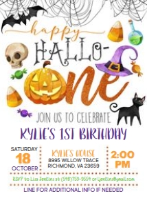 Happy HALLO-ONE Birthday Invitation design preview
