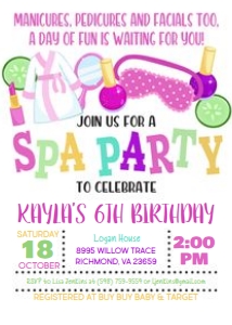 Spa Party Invitation_White design preview