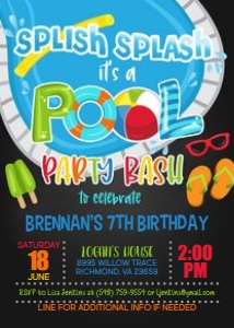 Pool Party Invitation_BOY_NEW_BLK design preview