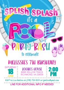 Pool Party Invitation_Girl_NEW design preview