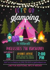 Glamping Party Invitation_5x7: Glamping Party Invitation_5x7