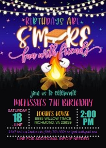 Camping Invitation - Girl - Smore Fun: Camping Invitation - Girl - Smore Fun