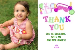 Spa Birthday Photo Thank You Card_WH design preview