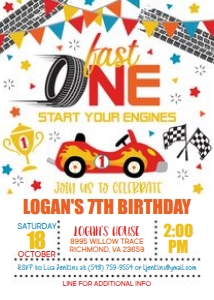 Fast One_Birthday Invitation design preview