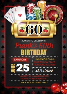 Casino Birthday - 60th - No Casino Night: Casino Birthday - 60th - No Casino Night