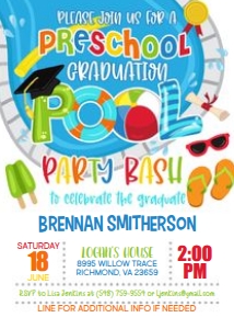 Preschool Graduation Pool Party_BOY_WH: Preschool Graduation Pool Party_BOY_WH