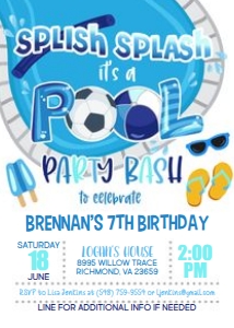 Pool Party Invitation_Boy_Soccer design preview
