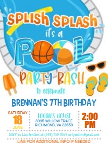 Pool Party Invitation_Boy_Basketball design preview