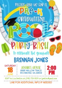 Pre-K Graduation Pool Party design preview