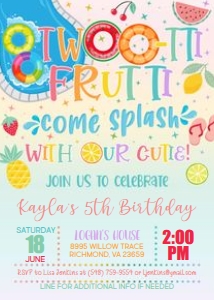 Twooti Fruitti Come Splash w/our Cutie_Rainbow Background: Twooti Fruitti Come Splash w/our Cutie_Rainbow Background
