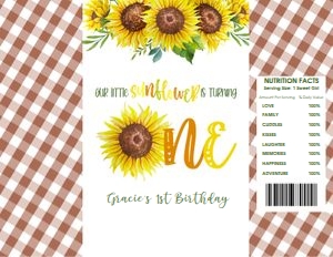 Sunflower 1st Birthday_Chip Bag: Sunflower 1st Birthday_Chip Bag