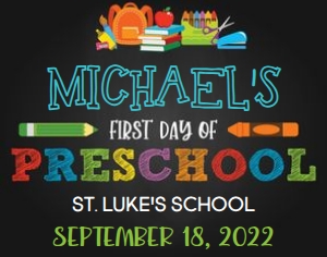 First Day of Preschool_School Supplies_Boy_14x11: First Day of Preschool_School Supplies_Boy