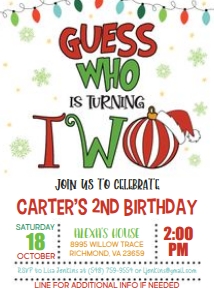 Grinch 2nd Birthday_5x7_Guess Who_White: Grinch 2nd Birthday_5x7_Guess Who_White