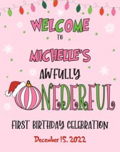 Grinch Welcome Sign_Girl_PINK_22x28: Grinch Welcome Sign_Girl_PINK
