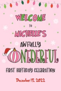Grinch Welcome Sign_Girl_PINK_24x36: Grinch Welcome Sign_Girl_PINK