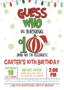 Grinch 10th Birthday_5x7_Guess Who_White: Grinch 10th Birthday_5x7_Guess Who_White