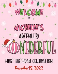 Grinch Welcome Sign_Girl_PINK_11x14: Grinch Welcome Sign_Girl_PINK