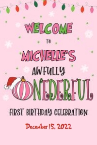 Grinch Welcome Sign_Girl_PINK_20x30: Grinch Welcome Sign_Girl_PINK