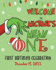 Grinch Welcome Sign_MEAN ONE_Green_8X10: Grinch Welcome Sign_MEAN ONE_Green