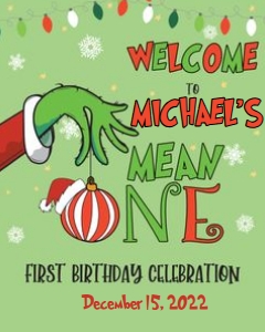 Grinch Welcome Sign_MEAN ONE_Green_16X20: Grinch Welcome Sign_MEAN ONE_Green