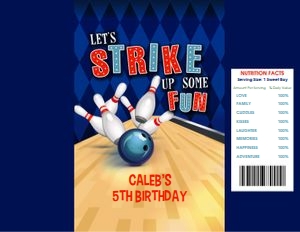 Bowling Birthday Chip Bag design preview