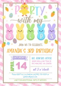 Party with My Peeps_pink gingham_5x7 design preview