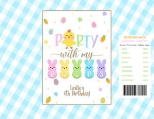 Party with My Peeps Chip Bag_Blue Gingham design preview
