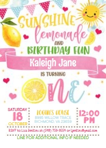 Sunshine Lemonade and Birthday Fun_5x7 design preview