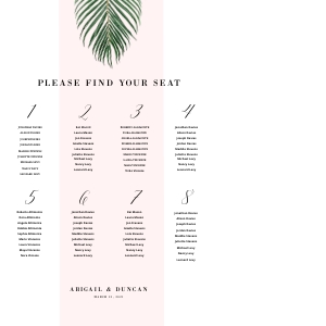 Modern Tropical Seating Chart design preview