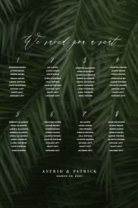 Palm Leaf - Dark Moody Seating Charts design preview