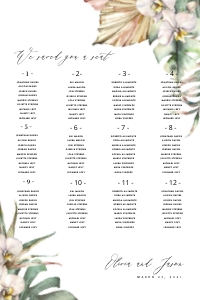 Tropical Orchid Seating Chart 24x36 design preview