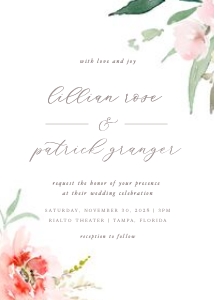 Soft Romantic Floral Invitation: Romantic Floral Frame Invitation