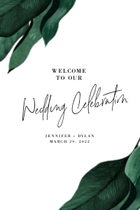 Tropical Greenery Palm Leaves Welcome Sign 24x36 design preview