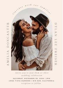 Amelia Boho Arch Save the Date Combo: Amelia Boho Arch Wedding Invitation 5x7