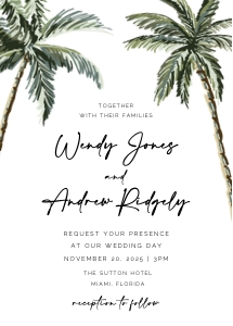 Wendy -Palm Tree Wedding Invitation Only design preview