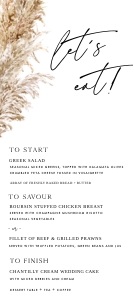 Amelia 4x9 Menu Script design preview