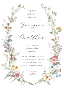 Wildflower Invitation - 5x7  001 - georgina: Wildflower Frame Invitation Suite - Georgina